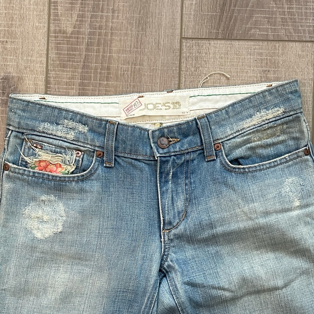 Joe’s Jeans with floral embroidery